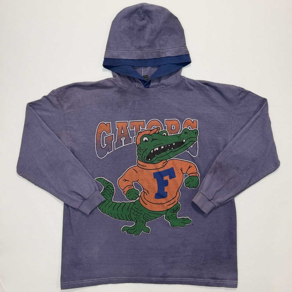 Vintage 90s Florida Gators Light Hoodie XL TSI Made USA Albert Gator 100% Cotton